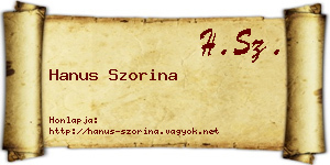 Hanus Szorina névjegykártya